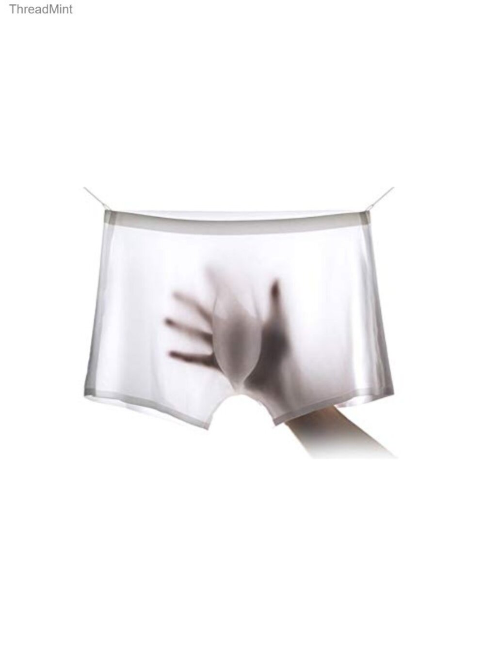 Men's Ice Silk See-Through Traceless Low Rise Boxer Briefs Breathable UltraThin
